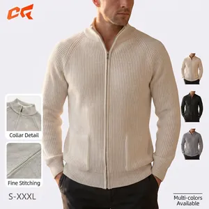 Men Long Sleeve Knitted Polo Shirt Polyester Waffle Texture Button Placket Casual Business Vintage Style Top