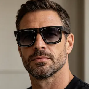 Lunettes De Soleil Rétro Carrées En Plastique Et Alliage Protection UV400 Design Double Cadre Hommes Femmes Streetwear