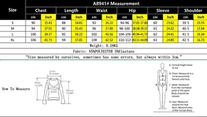 Detaillierte Größentabelle für das einfarbige Strickkleid mit genauen Maßangaben