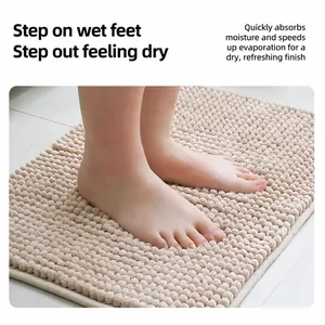 Weiche, saugfähige Chenille-Badematte mit flauschiger Textur für Badezimmer und Schlafzimmer