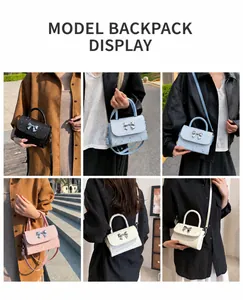 Detail view of stylish bow handbags in multiple colors for versatile carrying styles