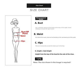 Illustration du tableau des tailles avec guide de mesure pour robe de mariée.