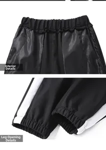 Vue détaillée de la taille élastique et des chevilles resserrées d'un pantalon de sport