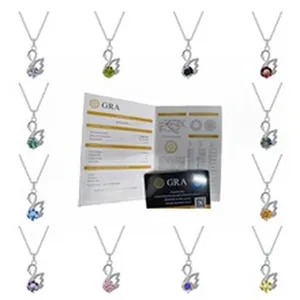 Collane a cigno in argento S925 in vari colori con un certificato di autenticità GRA.