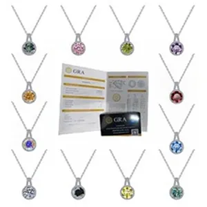 Dodici colori di collane in moissanite argento S925 con schede di certificazione GRA