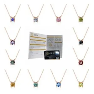 Collezione di collane in argento S925 con moissanite colorata da 1ct e certificati GRA