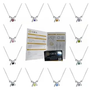 Collane in Moissanite da 1ct colorate con certificato GRA e varianti in argento S925.