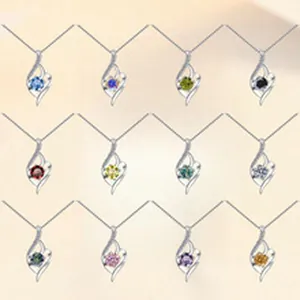 Eleganti collane in argento S925 con 12 colori di pietre rotonde in moissanite da 1ct