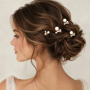 Épingles à cheveux élégantes en perles et strass pour coiffures de mariée et chignons chics