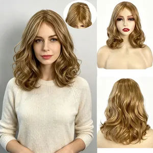 Women Western Style Honey Blonde Wavy Wig Heat Resistant Synthetic Fiber Big Wave Short Curly Hair For Daily Party Use