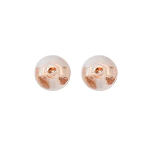 Pair of 925 sterling silver and clear silicone earring backs for jewelry repair parts.