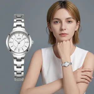 Elegant Womens Quartz Watch Alloy Rhinestone Round Dial Waterproof Bracelet Fashion Wristwatch For Ladies And Students