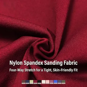 Tissu de yoga bordeaux en nylon-élasthanne brossé avec texture extensible dans 4 directions