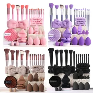 Professionelles Make-up-Schwamm-Set Hydrophiles Polyurethan Make-up-Ei Mit Aufbewahrungskapsel Make-up-Pinsel Und Stirnband Für Damen Reise-Tools