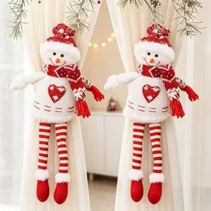 Festive knitted snowman curtain buckles for Christmas home decoration