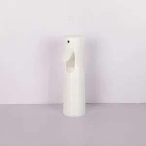 Minimalist white continuous fine mist spray bottle for beauty and cleaning tasks.