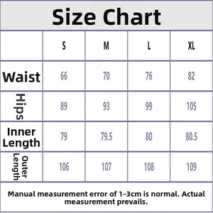 Detailed size chart for retro washed wide-leg jeans including waist and hip measurements