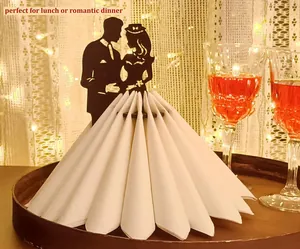Wooden couple silhouette napkin holder for romantic dinner table setting
