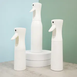 Set of white continuous fine mist spray bottles for disinfection beauty and cleaning