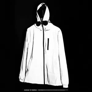 Men's Reflective Outdoor Windproof Jacket Japanese Style Hooded Multi-Pocket Casual Sportswear Polyester Jacket Top