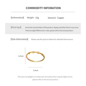 Pulsera chapada en oro de 18K con hebilla de nariz de cerdo de circón con medidas y peso