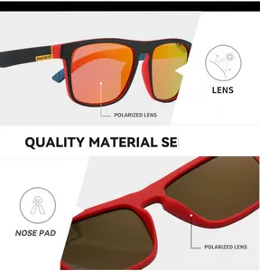 Détail montrant les verres polarisés et le pont de nez de ces lunettes de soleil de sport