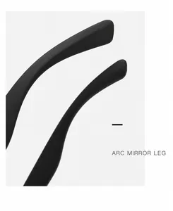 Close-up detail of the ergonomic curved temples on black sports polarized sunglasses