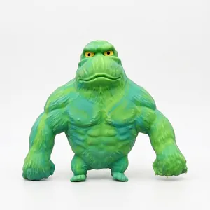 Green muscular gorilla TPR stress relief squeeze toy with creative sand filling design