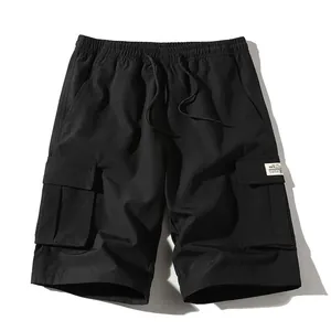 Pantaloncini Cargo da Uomo Estivi Casual Sportivi Larghi Pantaloni a Cinque Punti Con Coulisse Vita Elastica Tasche per Giorno