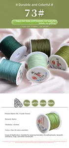 Close-up detail of 0.6mm #73 jade nylon cord for DIY jewelry weaving and beading projects