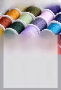 Macro detail of various colorful 0.6mm jewelry cords for DIY bracelet weaving projects