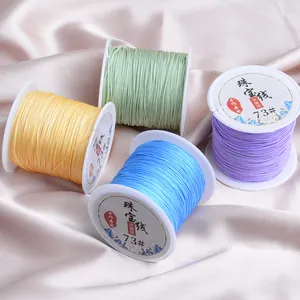 Set of colorful 0.6mm #73 jewelry cords for DIY bracelet and necklace braiding.