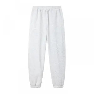 Pantaloni sportivi premium grigio melange con vita elastica e polsini alle caviglie