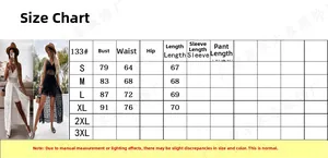 Detailed size chart for women's sexy lace strap jumpsuit with bust and waist measurements.
