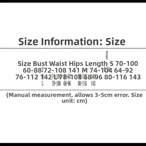 Tabella taglie per tuta in maglia da donna con misure in cm per le taglie S, M, L.