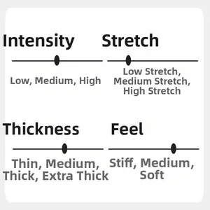 Detailed fabric properties chart for winter fleece yoga hoodie showing stretch and thickness