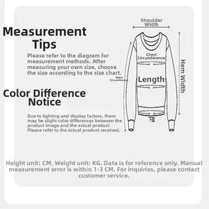 Detailed measurement guide for half-zip sports sweatshirt with size dimension labels