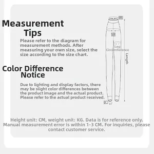Measurement diagram for sports leggings showing waist and hip dimensions