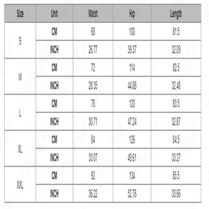 Detailed size chart for women's loose wide-leg linen pants with multiple measurements.