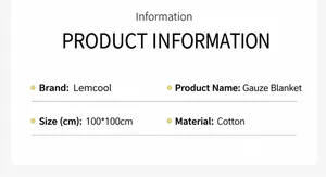 Spécifications du produit pour une couverture bébé en gaze de coton de 100x100 cm