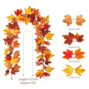 Artificial autumn maple leaf garland 175cm length for Thanksgiving home decoration