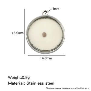 Stainless steel mustard seed pendant with size and weight details