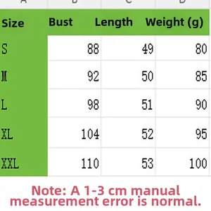 Detailed size chart for women's V-neck pleated tank top showing bust and length data