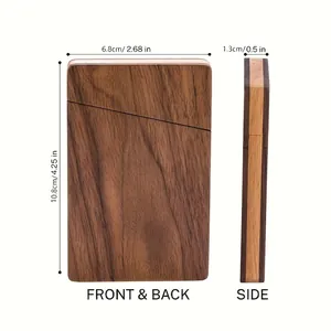 Porta biglietti da visita in legno di noce nero per ufficio con dimensioni per scrivania