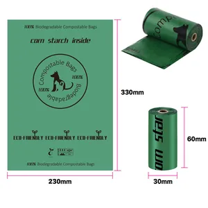 Bolsas para excrementos de perro 100% biodegradables 230x330mm bolsas ecológicas mascotas