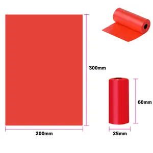 Rollo de bolsas rojas biodegradables para excrementos de perro, 300x200mm