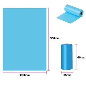 Bolsas biodegradables azules para excrementos de perro, 300x200mm