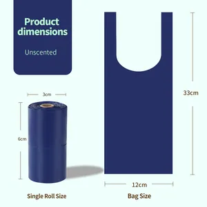 Sacchetti biodegradabili per deiezioni canine non profumati, dimensioni 33 cm x 12 cm