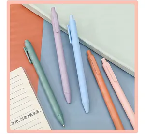 Detailed macro view of Morandi macaron 0.5mm retractable gel pens in various pastel colors