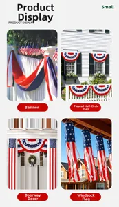 Outdoor American Independence Day decoration set with banners, fans, and windsocks